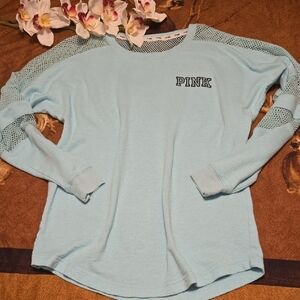 PINK  Victoria's Secret Light Blue Long Sleeve Sweatshirt